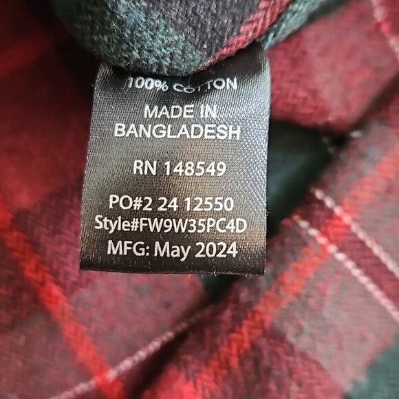 Free Planet Christmas Flannel Hoodie Men's Large Long Sleeve Button-Up EUC LN - Picture 9 of 16